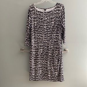 Ann Taylor Black and Gray 3/4 Sleeve Dress Size 14